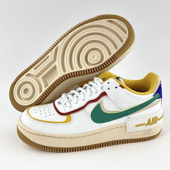 Nike Air Force 1 Shadow Multi Color Women's Sneakers Shoes White CI0919-118 - Picture 2 of 12